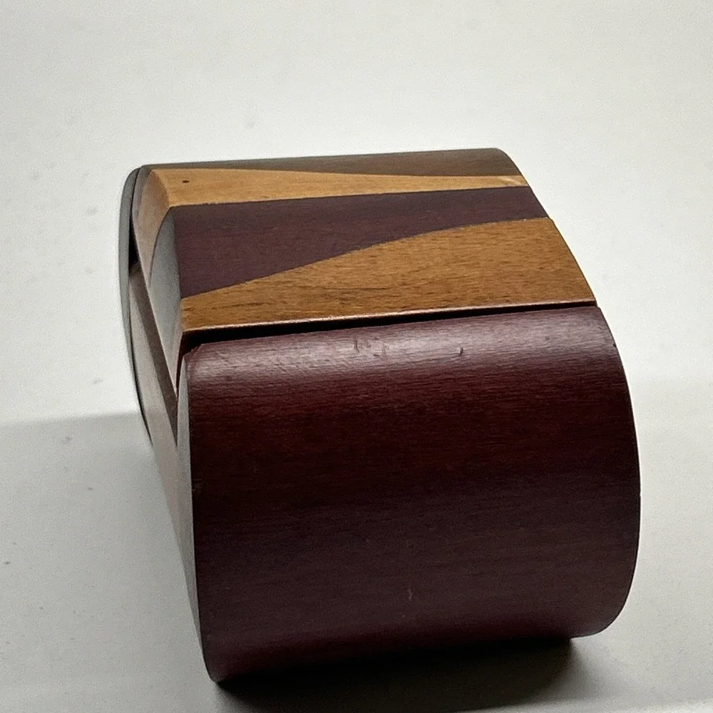 Handcrafted Multi Wood Bandsaw Trinket Jewelry Box Wooden Keepsake Gift
